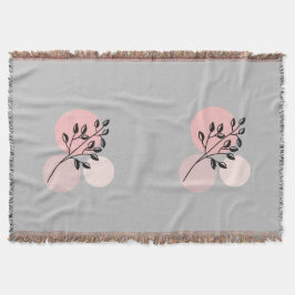 Boho Zen Botanical On Pink & Lilac Circles Decke