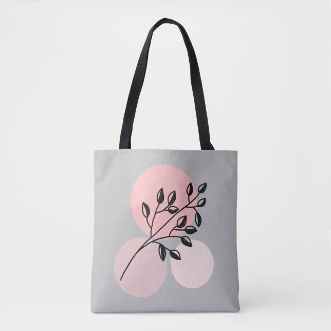 Boho Zen Botanical On Pink & Lilac Circles Tasche (Vorderseite)