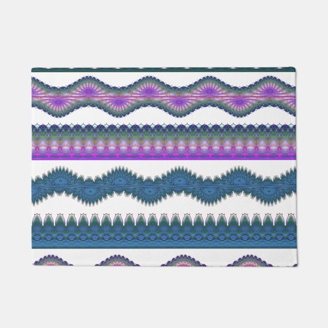 Boho-Zickzack-Willkommensmatte  Fußmatte (Vorderseite)