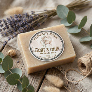 Boho Ziegenmilch Seifen Etikett   Wasserfarbe Rust Runder Aufkleber
