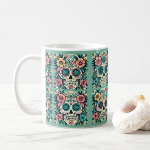 Boho Zuckerschädel Kaffeetasse