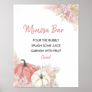 Bohomisches Herbstliebes-Baby-Shower-Mimosa-Bar-Sc Poster