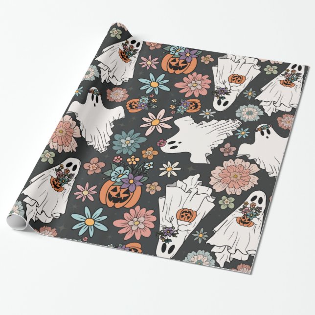 BohoWeen Halloween Ghosts Geschenkpapier (Ungerollt)