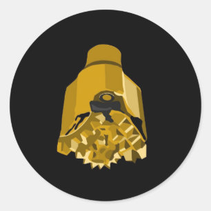 Bohrerschwarzes Runder Aufkleber