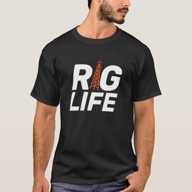 Bohrschiff "Rig Life I" Erdölbohrinsel Erdölförder T-Shirt (Vorderseite)