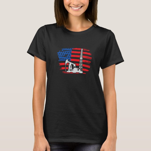 Bohrturm Amerika I Ölbohrturmbohrer T-Shirt (Vorderseite)