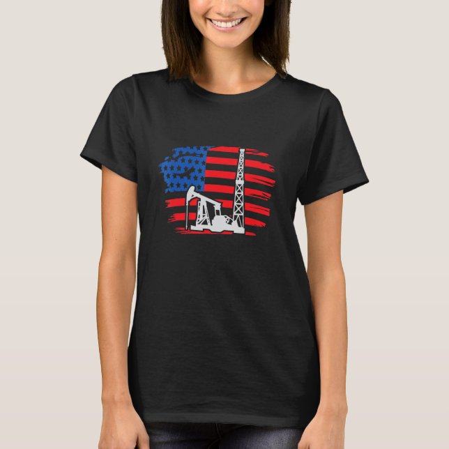 Bohrturm Amerika I Ölbohrturmbohrer T-Shirt (Vorderseite)
