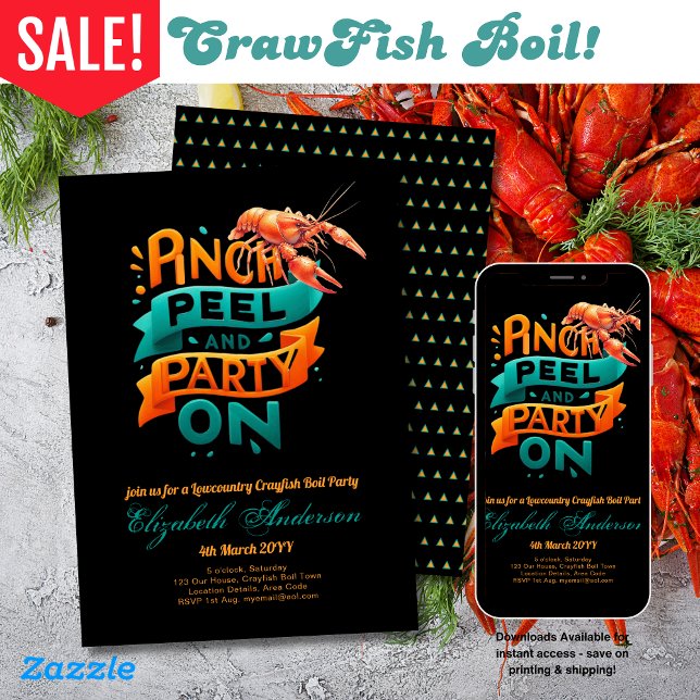 Boil Crawfish Party Einladung (Von Creator hochgeladen)