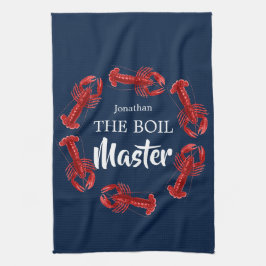Boil Master Crawfish Dark Blue Custom Funny Geschirrtuch