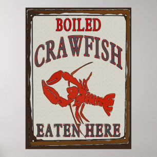 Boiled Crawfish essen hier Poster