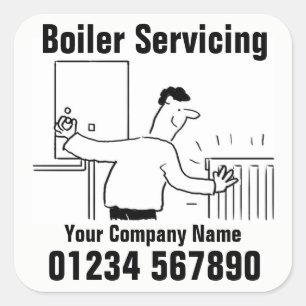 Boiler-Wartung Quadratischer Aufkleber