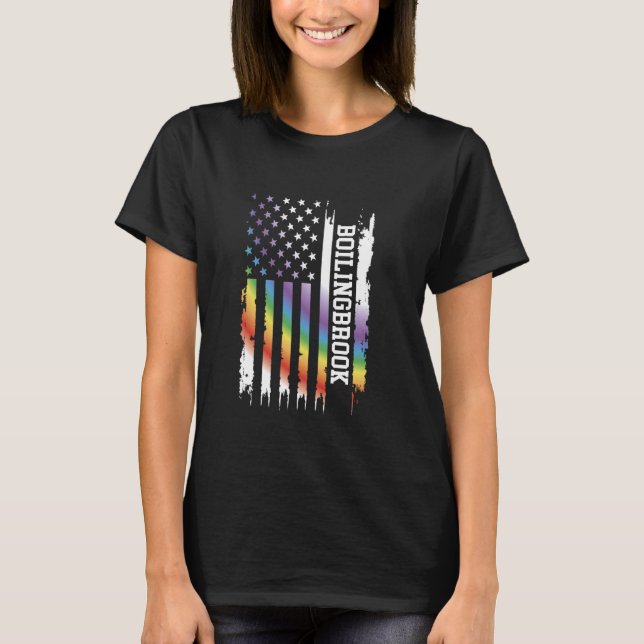 Boilingbrook United Staaten Distressed Rainbow (US T-Shirt (Vorderseite)