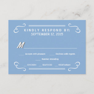 Boire à manger et RSVP Sky Blue Rustic Mariage Rép