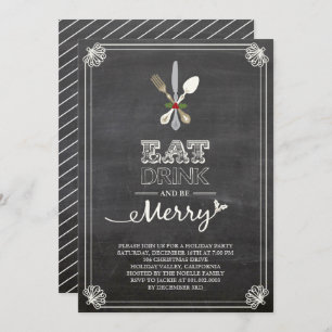 Boire à manger Soyez Merry Chalkboard Invitation d