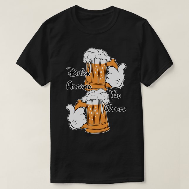 Boire autour du monde T-shirt classique (Design devant)