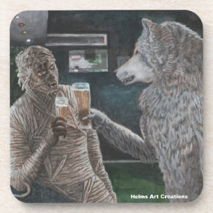 Boire de momie et de loup-garou Dessous de verre e
