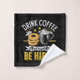 Boire du café manger des bagels être heureux