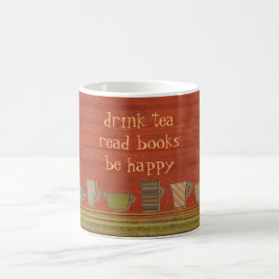 Boire Du Thé Lire Des Livres Joyeux Mug Rougeâtr