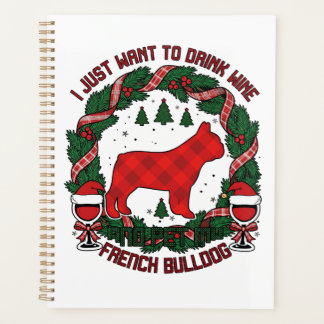 Boire du vin Bouledogue français Chien Plaid rouge