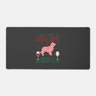 Boire du vin câliner Retriever d'or Noël