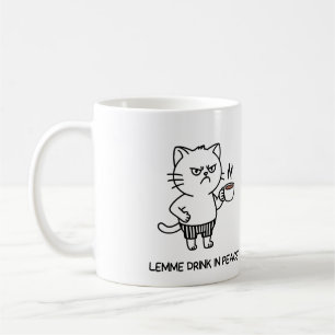 Boire en paix Introvert Café Grumpy Chat Mug