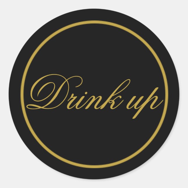 Boire Mariage Sticker Black Gold (Devant)