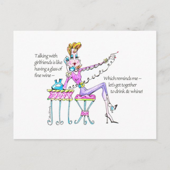Boire n'Whine carte postale (Devant)