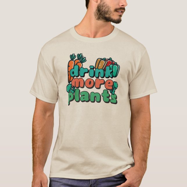 Boire plus de T-shirt Plante pour hommes (Devant)