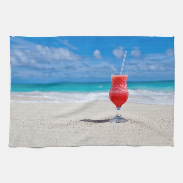 Boire Sur La Plage serviettes de cuisine (Horizontal)