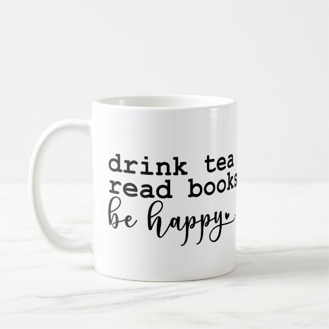 Boire Thé Lire Livres - Réserver Amateurs Café Mug (Gauche)