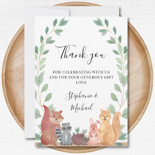Bois Animaux Couples Baby shower Merci