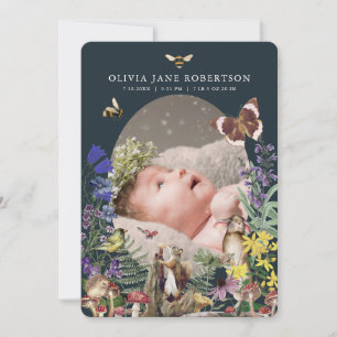 Bois Animaux et Faire-part de naissance Fleur sauv