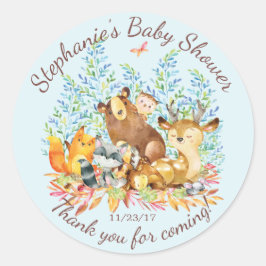 Bois Animaux Garçons Baby shower Favoriser Sticker