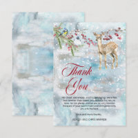 Bois Animaux hiver Boy Baby shower Merci
