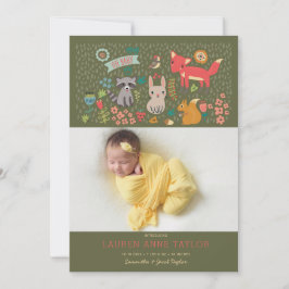 Bois Animaux Nouveau Faire-part de naissance bébé