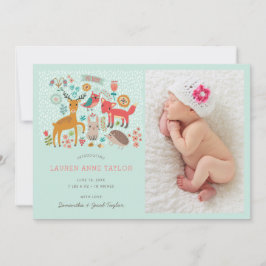 Bois Animaux Nouveau Faire-part de naissance bébé