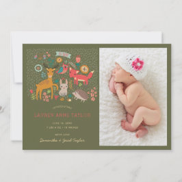 Bois Animaux Nouveau Faire-part de naissance bébé