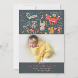 Bois Animaux Nouveau Faire-part de naissance bébé