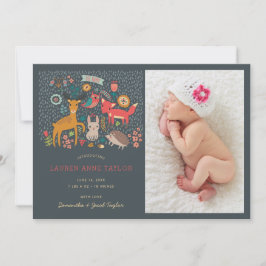 Bois Animaux Nouveau Faire-part de naissance bébé