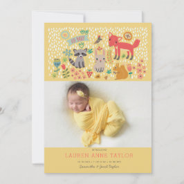 Bois Animaux Nouveau Faire-part de naissance bébé