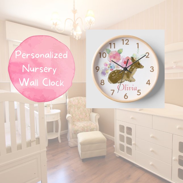 Bois Animaux Rose Floral Bois Horloge (Créateur téléchargé)