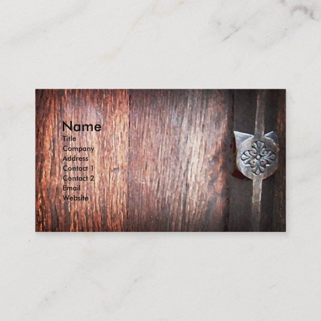 Bois antique, modèle de carte de visite (Devant)