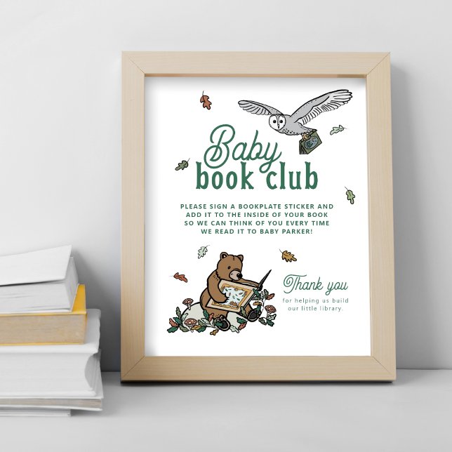 Bois Baby Book Club Douche Activité Tableau Signal (Créateur téléchargé)