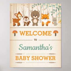 Bois Bébé Animaux Affiches de bienvenue Poster de 