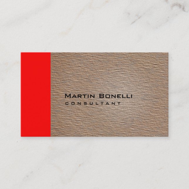 Bois Beige Chaleureux Carte de visite en rayures r (Devant)