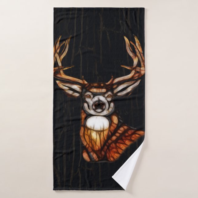 Bois Bois Cerf Rustique Pays Personnalisé (Serviette de bain)