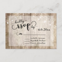 Bois Brown rustique et lumière Mariage RSVP 2