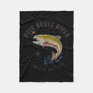Bois Brule Fluss Wisconsin Fischen Souvenir Bo Fleecedecke