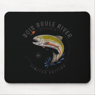 Bois Brule River Wisconsin Fly-Fischen Souvenir Bo Mousepad