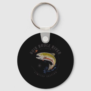 Bois Brule River Wisconsin Fly-Fisching-Souvenir B Schlüsselanhänger